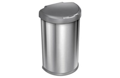 simplehuman 45 Litre Semi Round Sensor Bin - Brushed Steel.